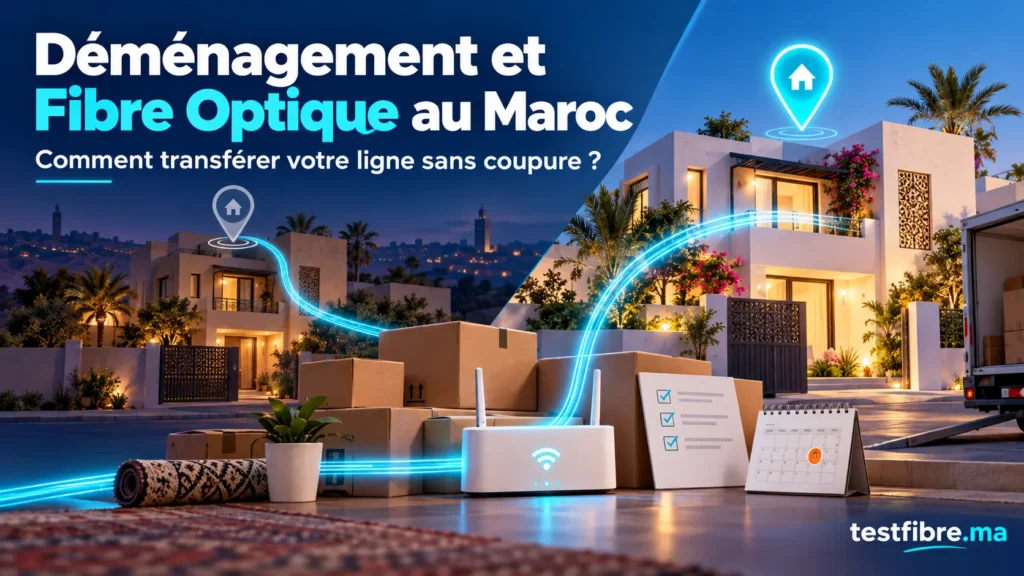 Transfert d’une ligne Fibre Optique entre deux logements au Maroc pendant un déménagement
