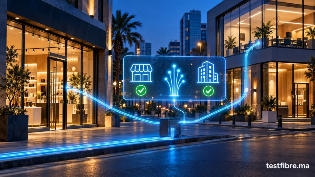 Vérification de l’éligibilité Fibre pour un local commercial et un bureau au Maroc en 2026