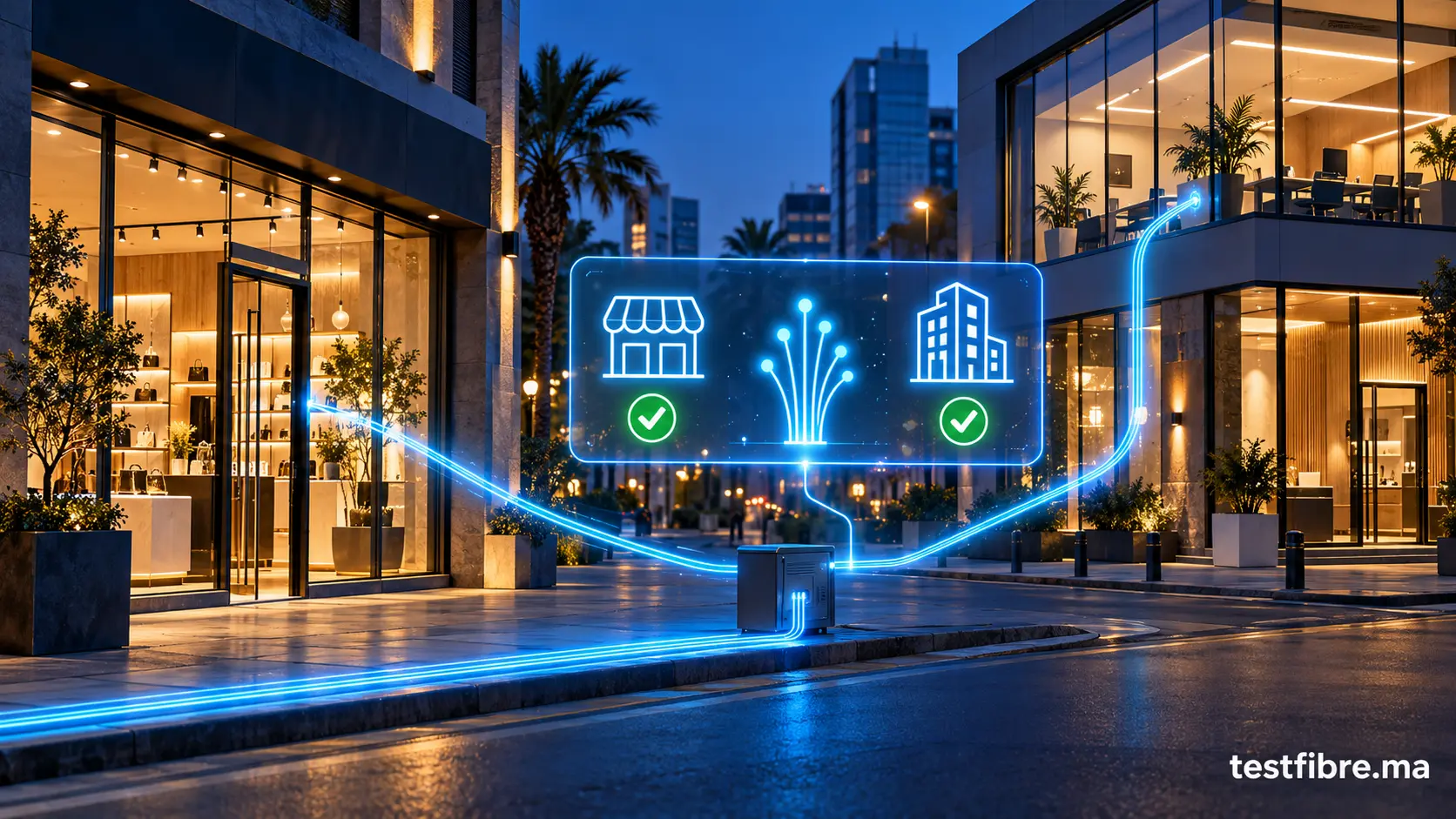 Vérification de l’éligibilité Fibre pour un local commercial et un bureau au Maroc en 2026